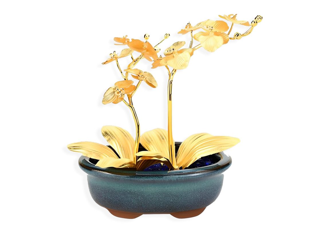 tượng hoa lan dát vàng