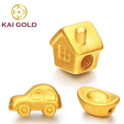 Vong Tay Charm Ngoi Nha Xe Hoi Nen Vang Vang 24k 9999 Kaigold 3