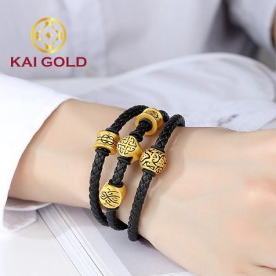 Vong Tay Charm Thoi Trang Quyen Luc Vang 24k 9999 Mix Day Da Kaigold 3