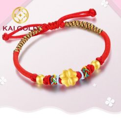 Vong Tay Co Bon La Vang 24k Bi Vang Dan Day Handmade Kaigold 2