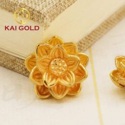 Vong Tay Hoa Sen Vang 24k 9999 Mix Vong Da Kaigold 3