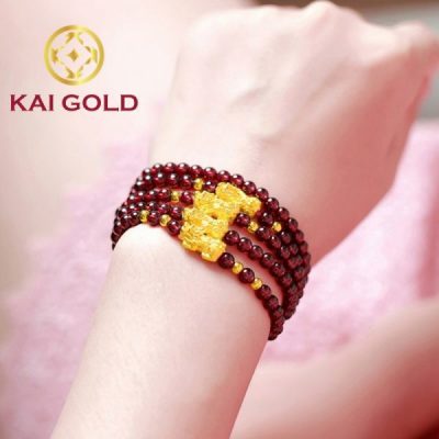 Vong Tay Ty Huu Size 2 Vang 24k 9999 Mix Vong Da Do Kaigold 2