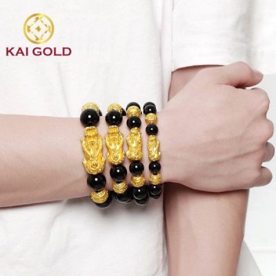 Vong Tay Ty Huu Size 3 Vang 24k 9999 Mix Vong Da Den Kaigold 1