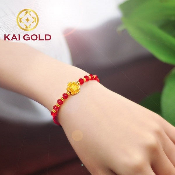 Charm Hoa Sen Vang 24k 9999 Mix Bi Vang