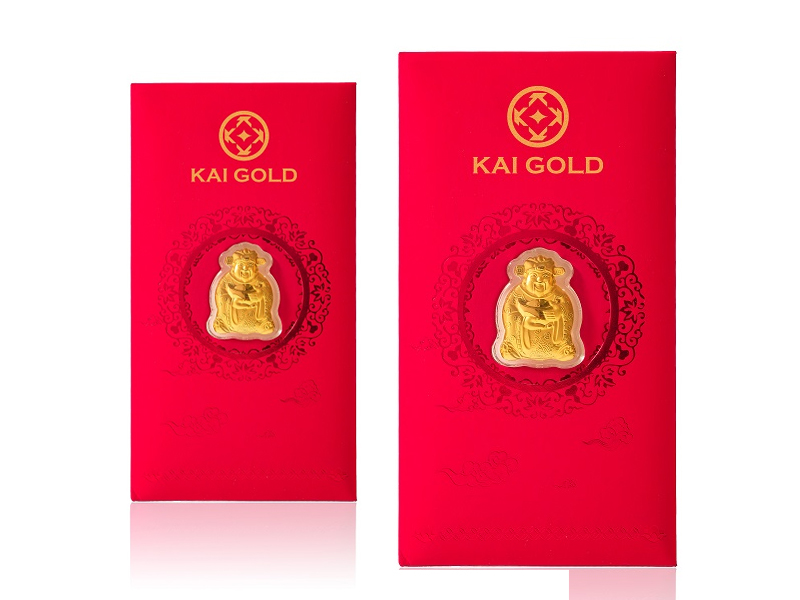 Lì Xì Thần Tài May Mắn Mạ Vàng 24K - Quà Tặng Tết Độc Đáo