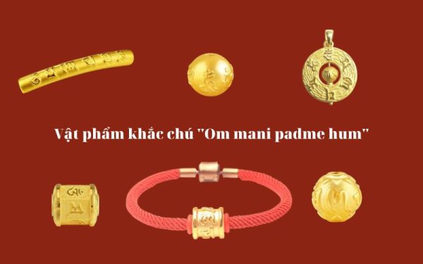 vật phẩm phong thủy khắc chú Om mani padme hum