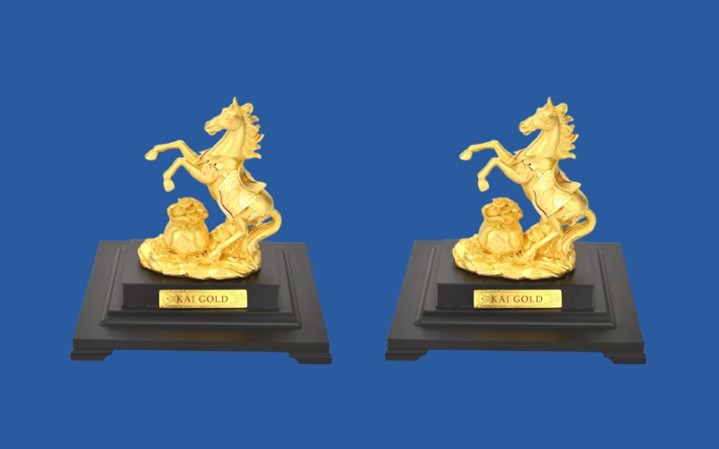 tượng mã đáo thành công dát vàng