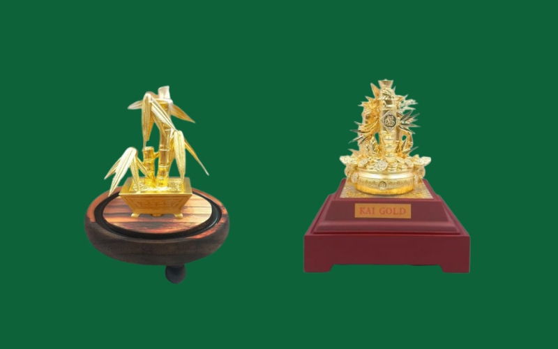 tượng trúc vàng 24k
