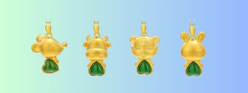 mặt dây chuyền 12 con giáp vàng