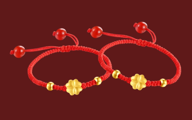 vòng tay cỏ 4 lá phong thủy